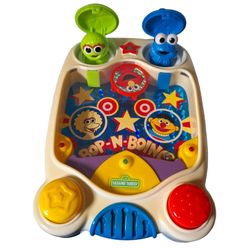 Vintage Sesame Street Bop N Pop Baby Pinball Game Lights & Sounds Toddler Toy