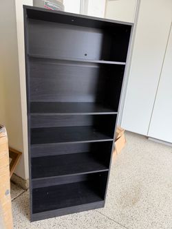 Black 5-Shelf Bookcase