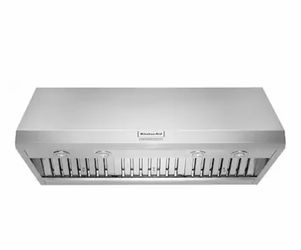 Kitchen Aid 48 inch hood 48'' 585 Or 1170 CFM Motor Class Commercial-Style Wall-Mount Canopy Range Hood  Model: KVWC908KSS