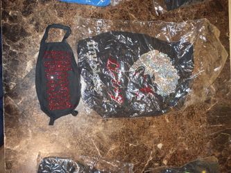 2 adult shirts with face mask rhinestone