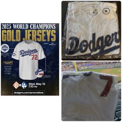 Los Angeles Dodgers 2025 World Series Gold Jersey Blake Snell SGA 5/13/26 MEDIUM