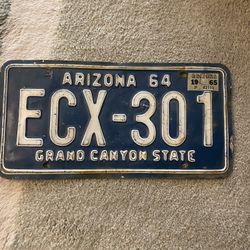 Antique Arizona 1964 License Plate 