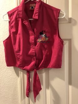 Vintage Mickey Mouse Tie Blouse 