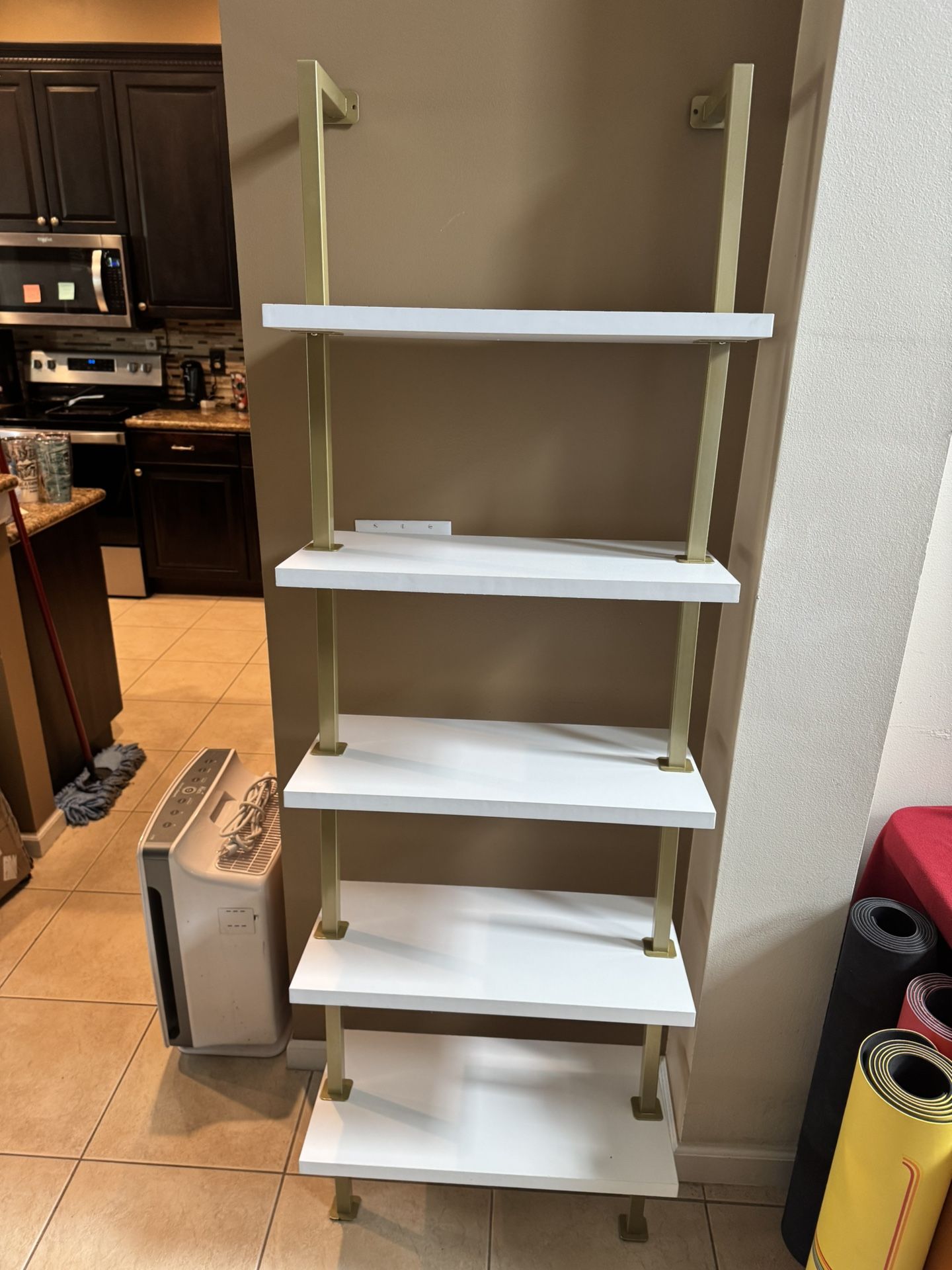 Wood/Metal 5 Tier Ladder Shelf