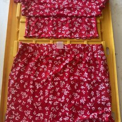 Floral Set Red L Skirt M Top