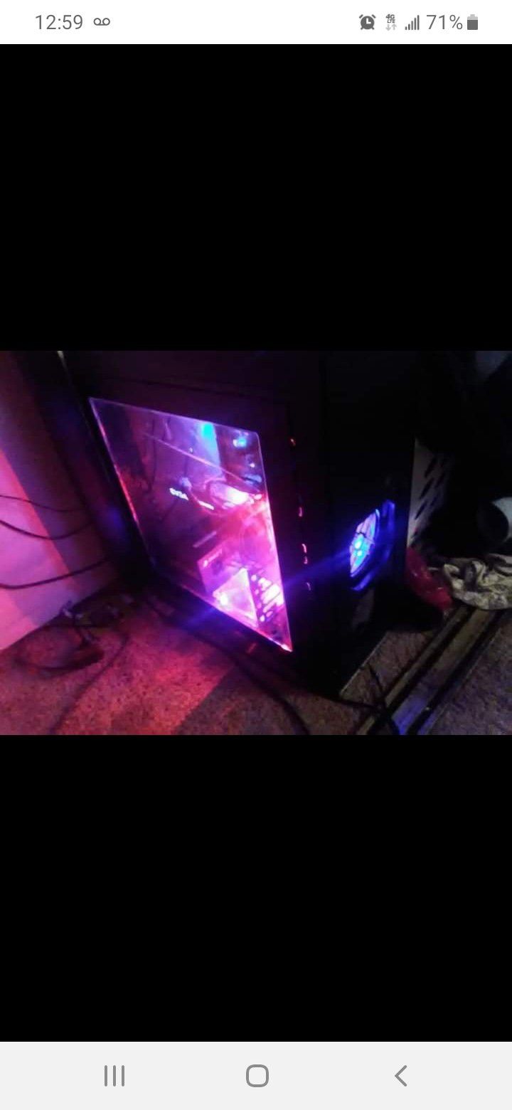 Gaming computer with monitor