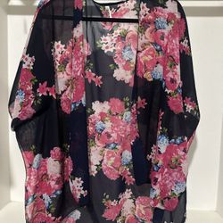 Floral Navy Kimono