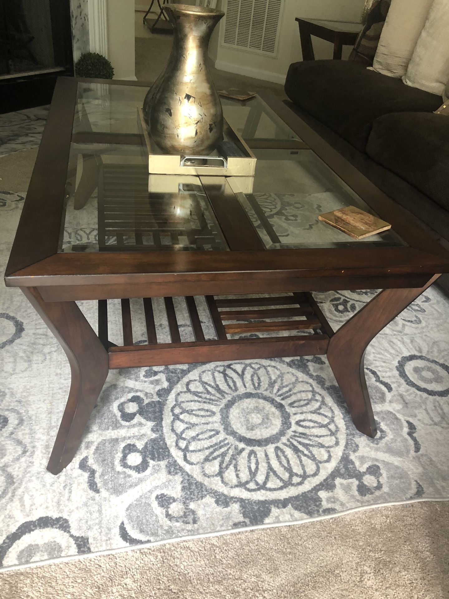 Coffee table and 2 side tables