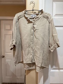 DKNY Jeans Button-Up Gauze Top