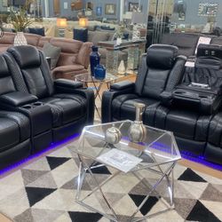 Sofa And Loveseat With Recliner And Power Headrest 