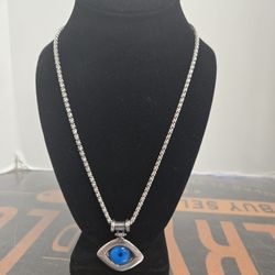 Sterling Silver Eye Necklace 