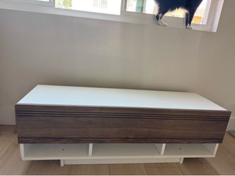 Tv stand - white and brown oak