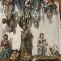 Nativity Candle Holders 4-piece Set Nativity Christmas Table Decor Centerpiece