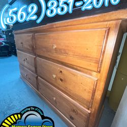 Six Drawer Pinewood Oak Cajonera Dresser Comoda