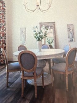60 inch round pedestal table and 6 chairs