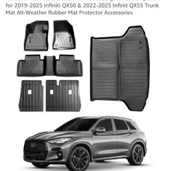 Vanseno Floor Mats & Backrest Mat & Cargo 2019-2025 Infiniti QX50 2022-25 QX55