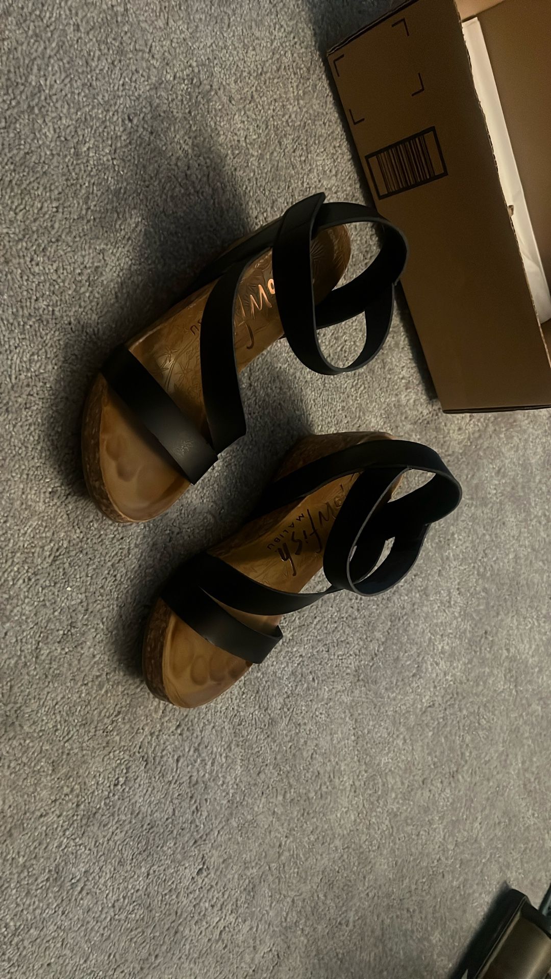 Black Wedge Sandals