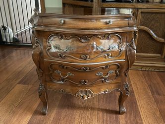 Antique Wood Side Table W/ Drawers