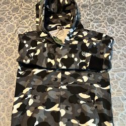 Medium Bape “Black” City Camo Zip Up