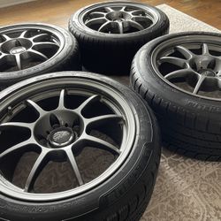 OZ Alleggerita HLT 18" Racing Wheels / Rims 8.5" and 10" with New Michelin Pilot Alpin Tires