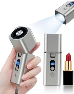 Metal Mini Handheld Fan 1-100 speed 15000RPM, 5000mAh Rechargeable Powerful Handheld Turbo Fan with Flashlight,