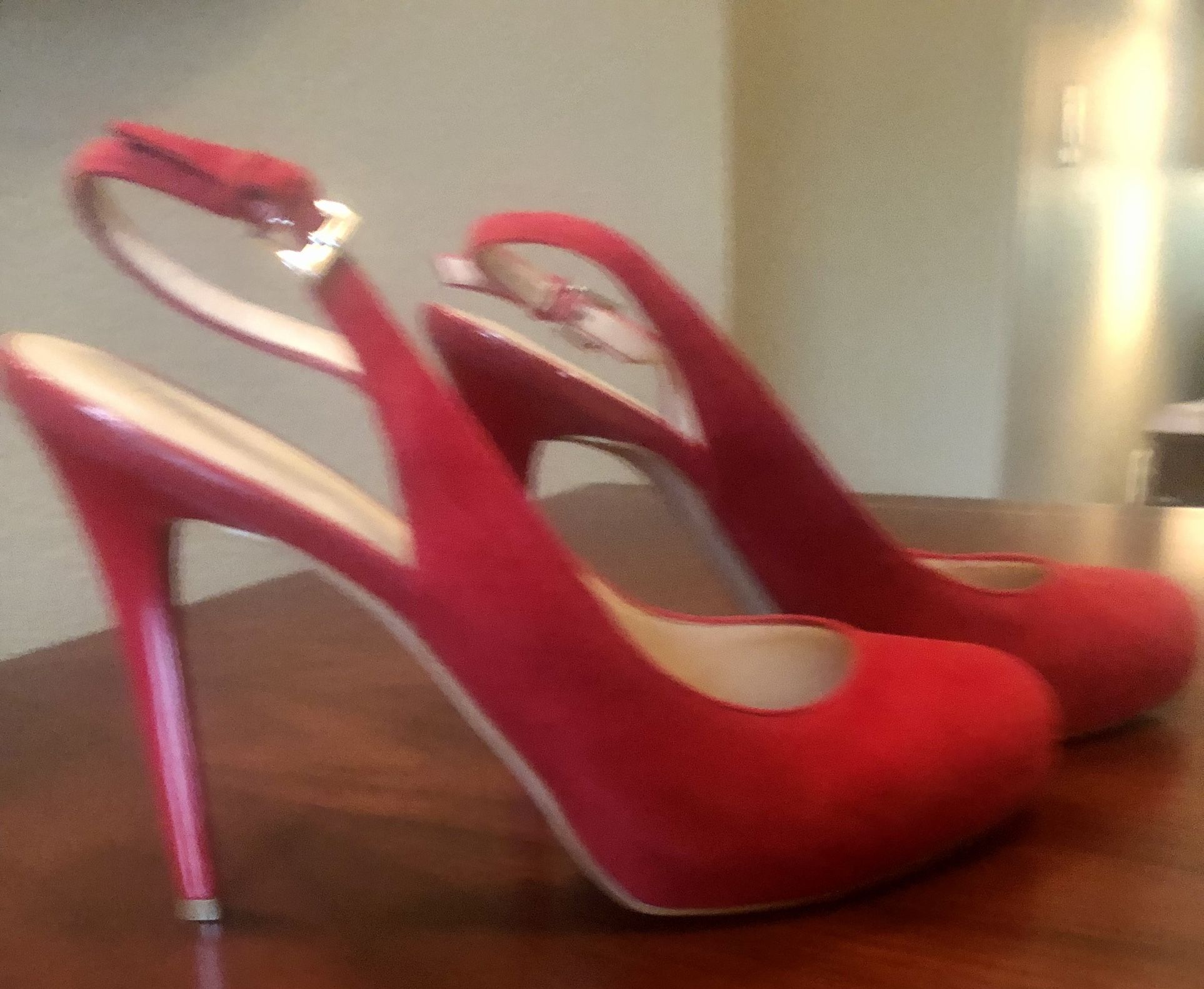 INC International Concepts RED Sling-black Platform Heels