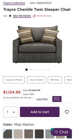 Trayce Chenille Twin Sleeper Chair