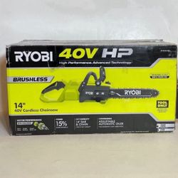 40V HP Brushless 14 in. Battery Chainsaw (Tool Only)….RY405010BTL