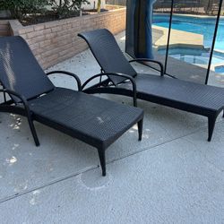 Pair Of Ratana High End Chaise Lounge Pool Chairs