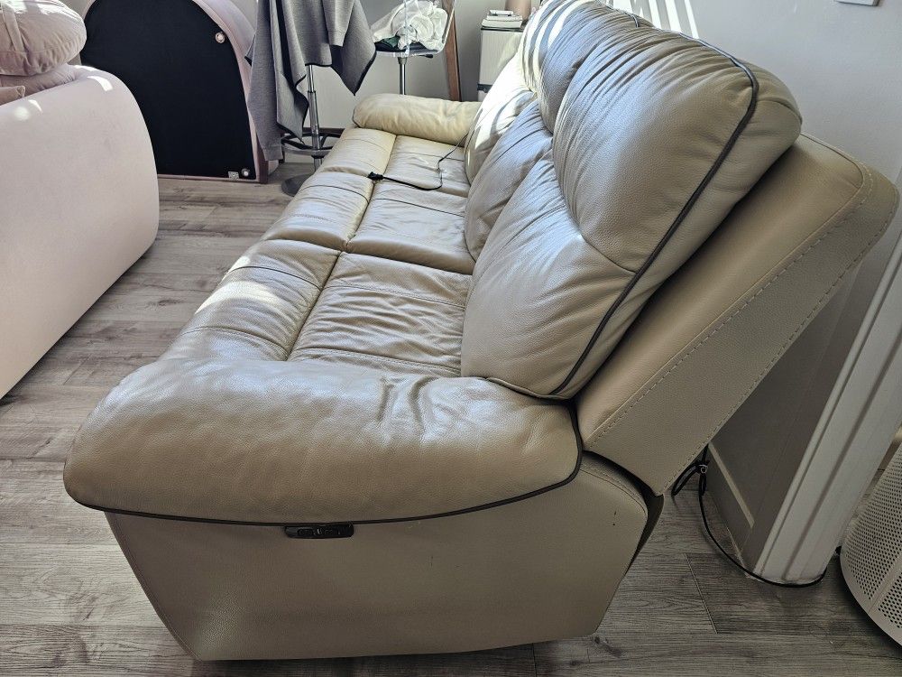 Genuine Leather Reclining Sofa