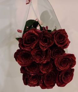 Glitter Rose Purse, Bouquet Real Roses