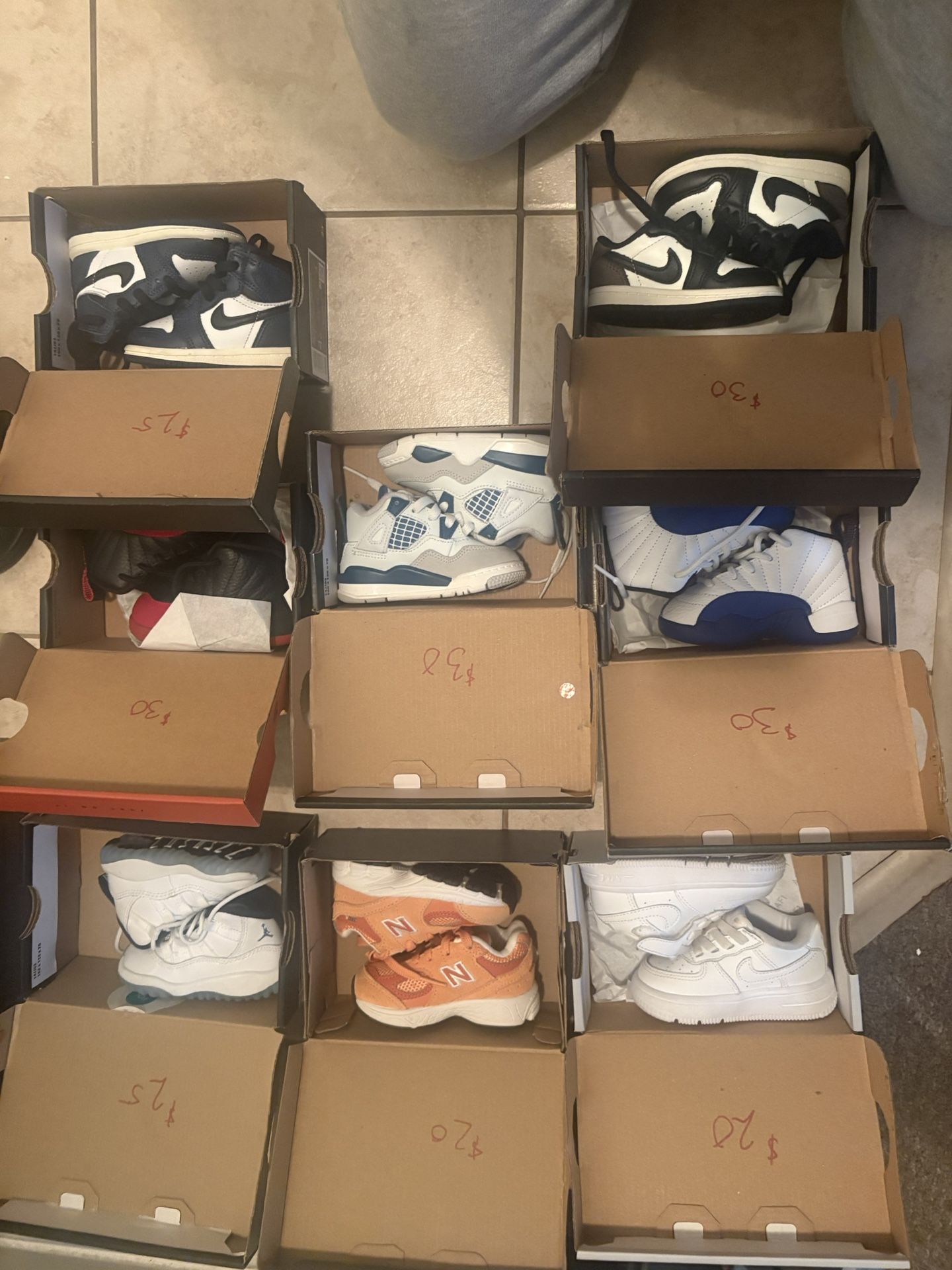 Jordan 12 , 1, 11, 4s,