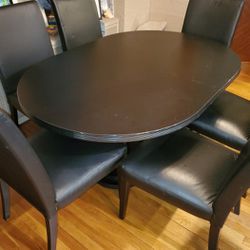 Black Dining Room Table And 6 Chairs 