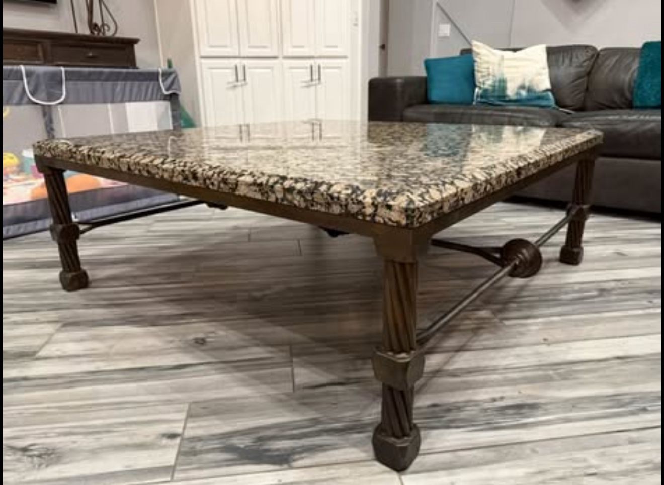 Granite Coffee Table + Matching Corner Table – Heavy & Elegant