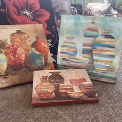 3 Vase Canvas Pictures 
