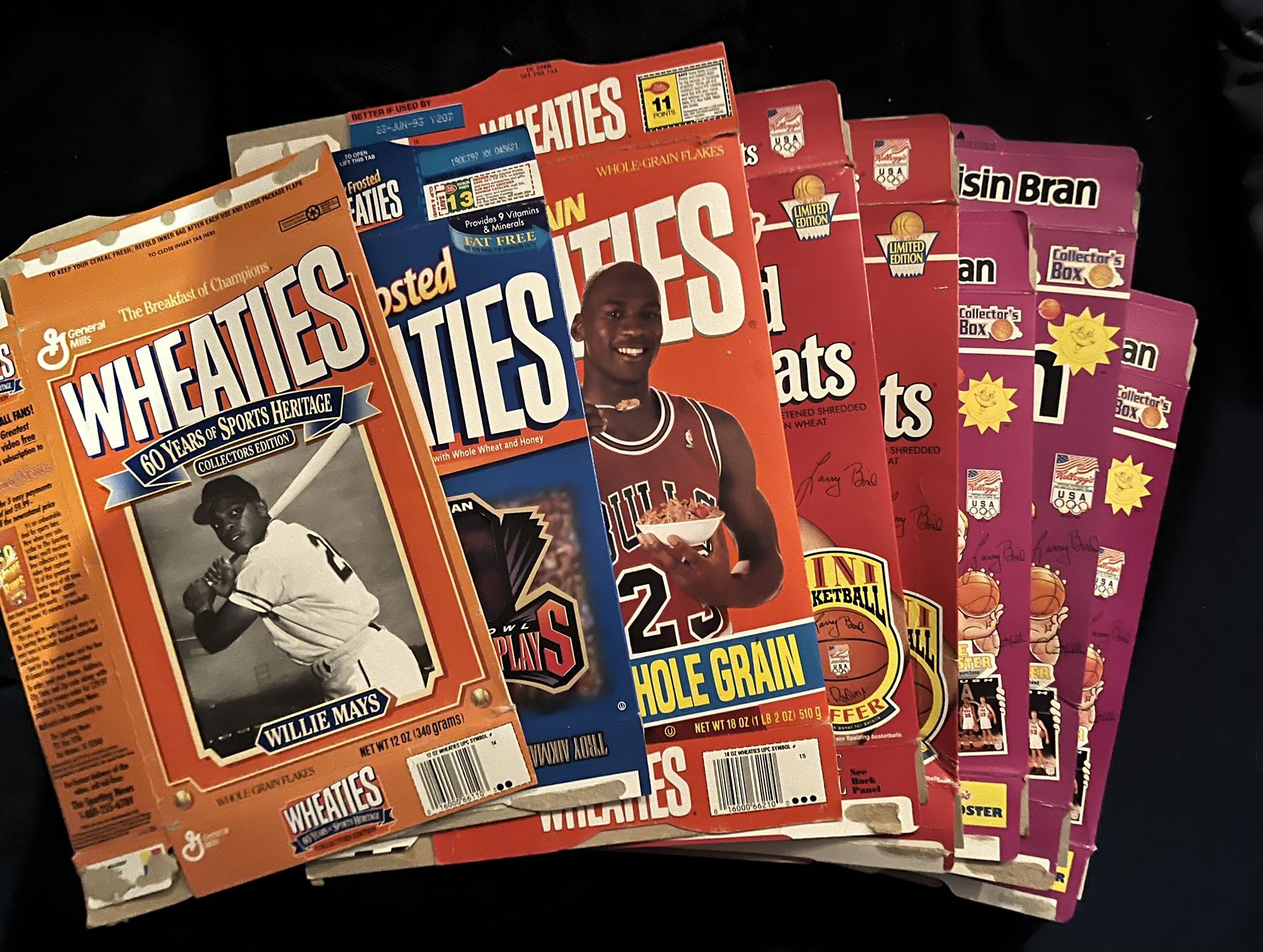 (8) Sports Memorabilia Cereal Boxes-Solid Condition