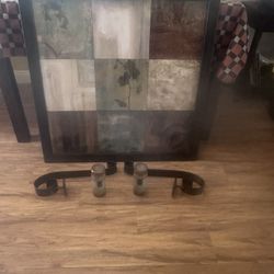 Z-Gallery Framed Wall Art, 2 Hanging Sconce Candle Holders & 2 Decorative Candles
