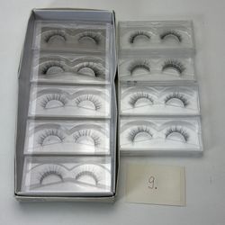 9 Pairs 3D Mink False Eyelashes Natural Look Reusable Lot A.7