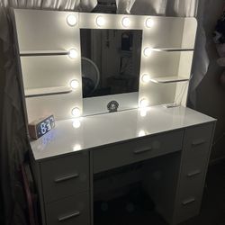 portable white vanity desk 