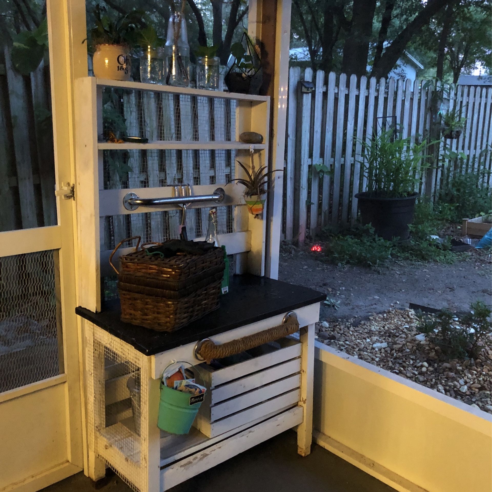 Antique School desk Turned Garden Hutch