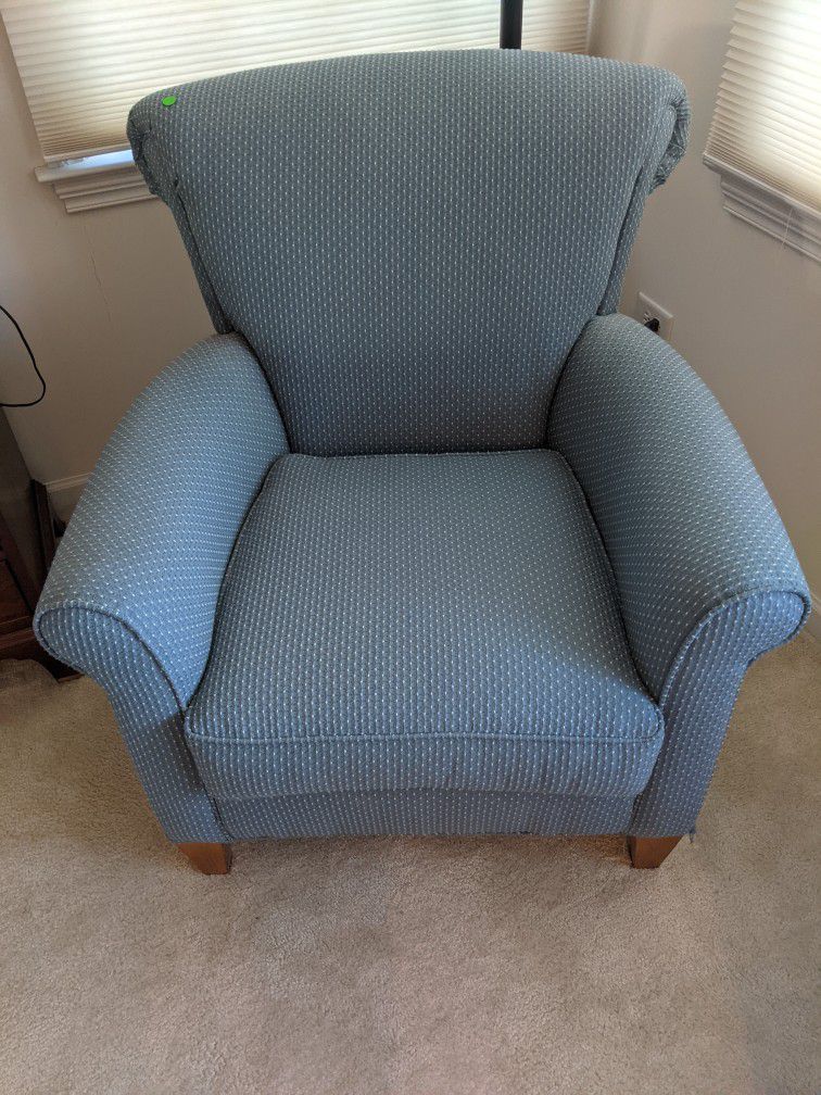 Wood & Upholstered Chair.  Comfortable & Sturdy. Great Condition