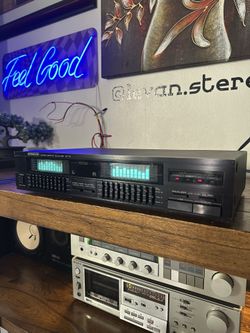CUSTOM BLUE GLOW! Kenwood GE-76 Dual-Screen Graphic Equalizer – Fully Tested & Cleaned