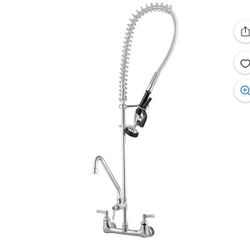 Commercial Pre-Rinse Kitchen Faucet 12" Add-on Spout Wall Mount CUPC NSF CEC