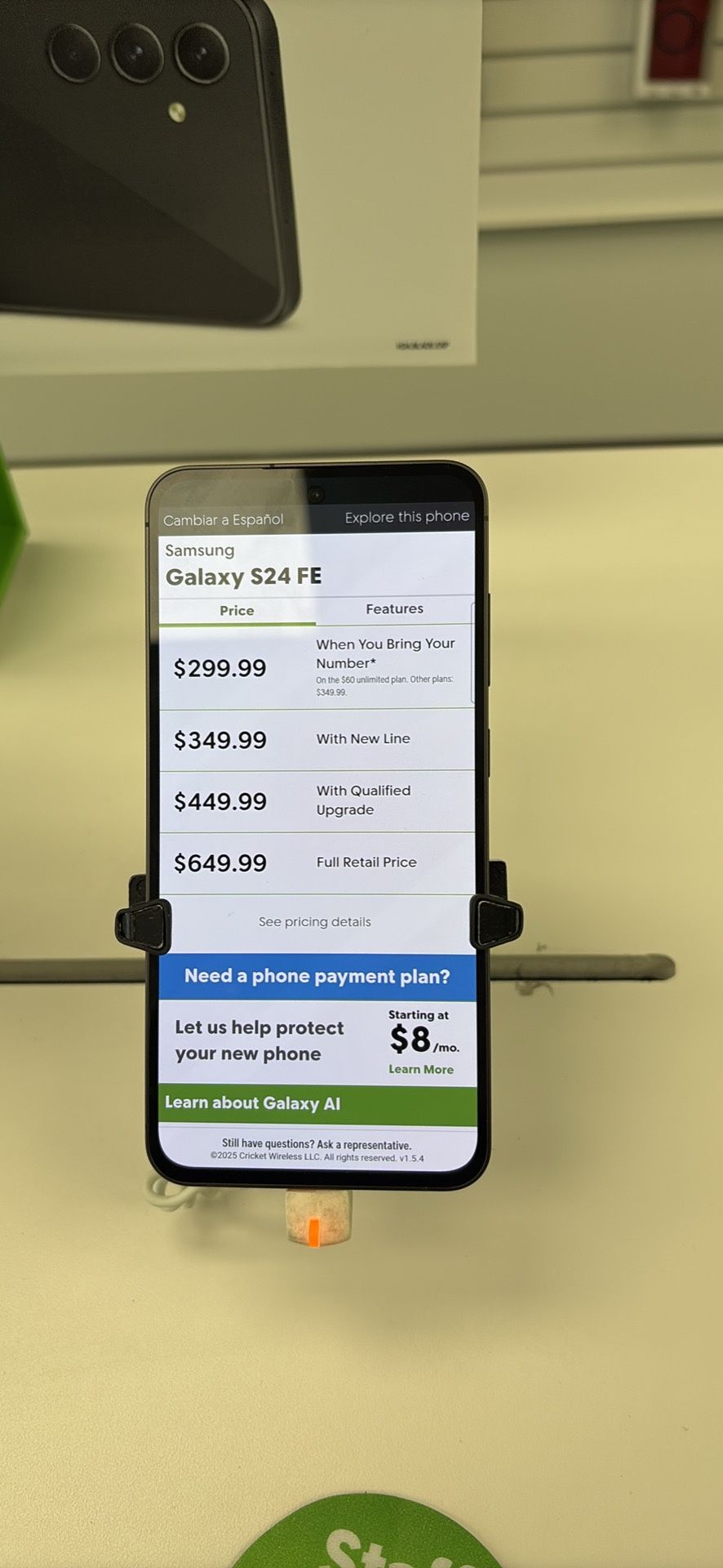 Samsung S24 FE Only $50 Down With Progressive Leasing At Cricket Wireless! 