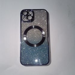 New Gradient Blue Glittery iPhone 14 Shockproof Case