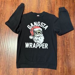 Santa Clause Gangsta Wrapper Christmas Sweatshirt Men’s Sz Small Read Info Blw! 