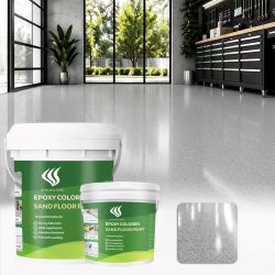 Brand new in box Epoxy Colored Sand Floor Paint, Marble Gray, 3 Gallon Covers 110 Sq Ft, Self-Leveling Decorative Concrete Floor Paint, for Home, Fact