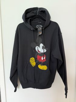 Disney Mickey Mouse Black Zip-Up Hoodie – Men’s Medium – New With Tags