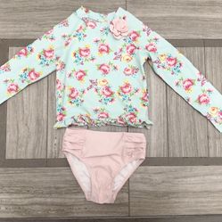 4T Little  Girl-2 Piece Swim Suit “Roses”