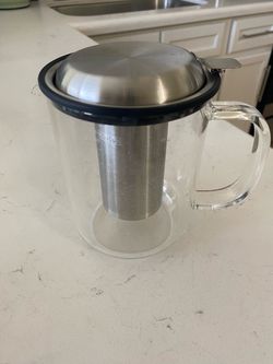 Stainless Steel and Glass Tea Pot
